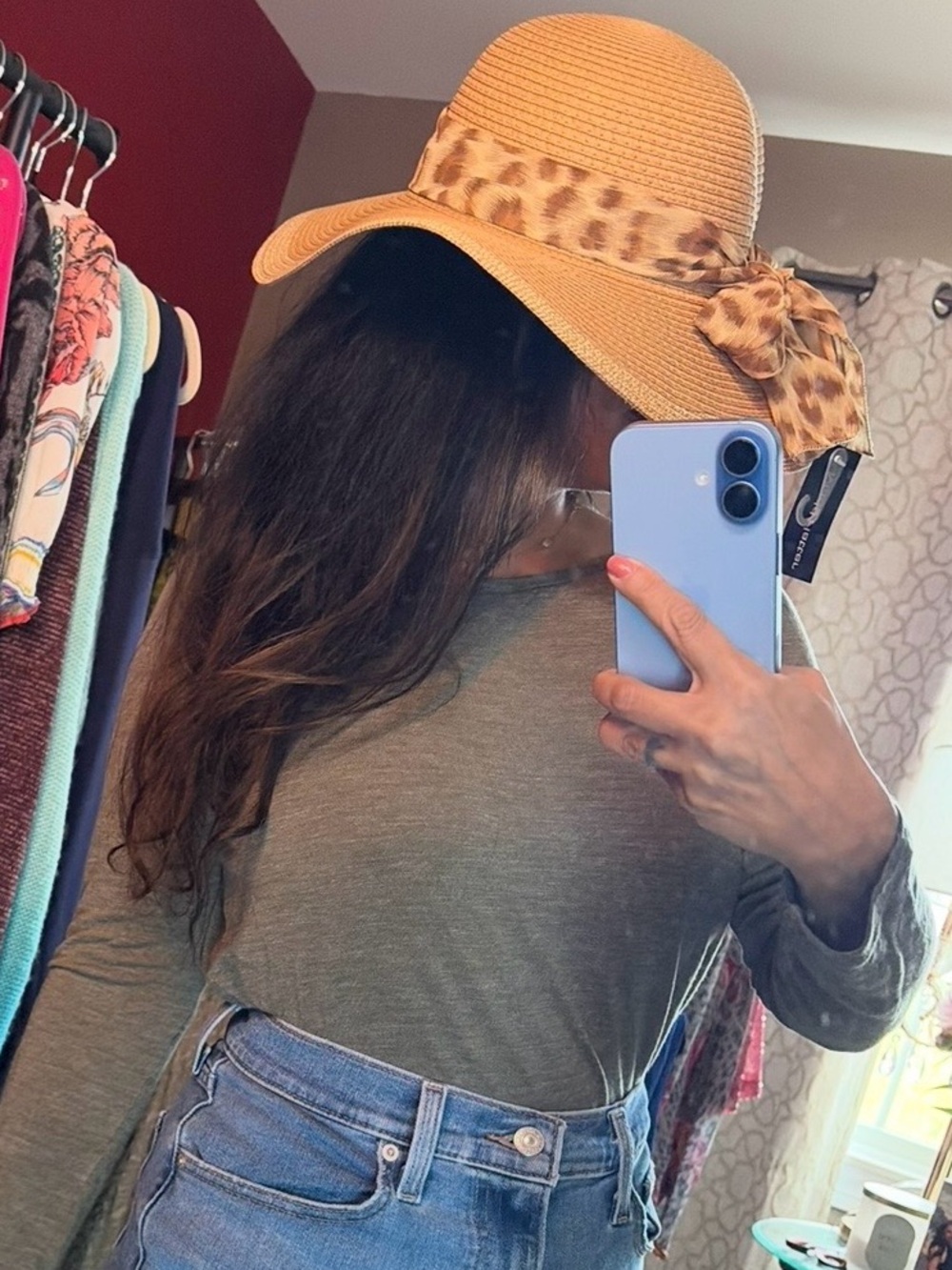 Floppy beach hat animal print resort vacation summer one size